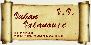 Vukan Valanović vizit kartica